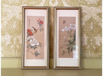 A Pair Of Vintage Chinese Rice Paper Prints