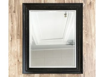 A Modern Beveled Mirror In Lacquer Frame