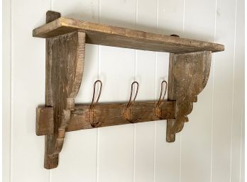 A Rustic Shelf/Hook Unit