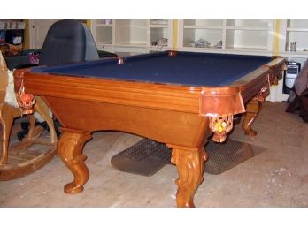 A Large Hardwood High Quality Pool Table (Disassembled For Ease Of Transport!)