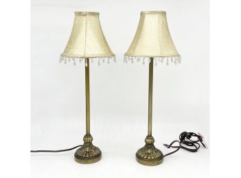 A Pair Of Metal Stick Lamps