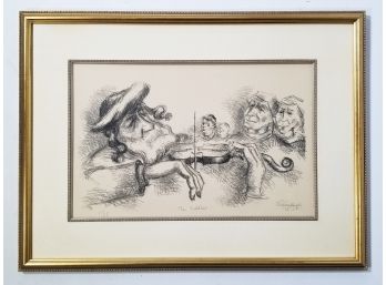 A Signed Print Sketch By Noted Artist Chaim Gross
