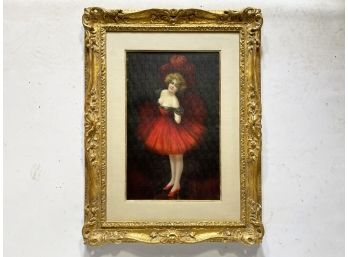 A Framed Ballerina Themed Canvas Print In Gilt Wood Frame