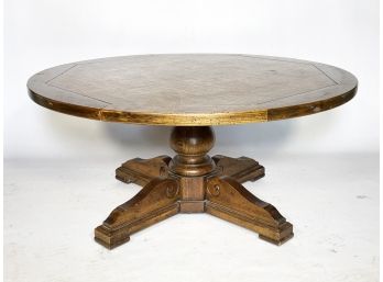 A Unique Vintage Adjustable Pedestal Base Coffee Table / Game Table Combo!