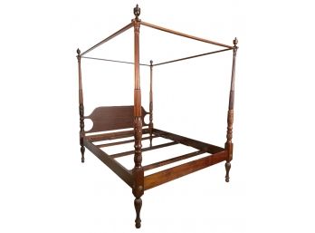 An Vintage Carved Mahogany Queen Four Poster Canopy Bedstead