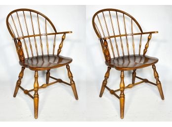 A Pair Of Vintage Maple Windsor Chairs