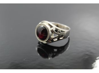 Sterling Silver Garnet Ring Size 9