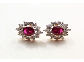 Sterling Silver Ruby Earrings