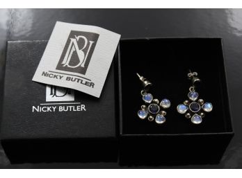 Nikki Butler Sterling Silver Gemstone Earrings With Box
