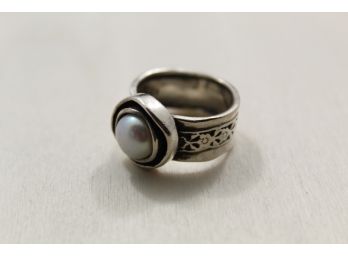 Sterling Silver Pearl Ring Made In Israel