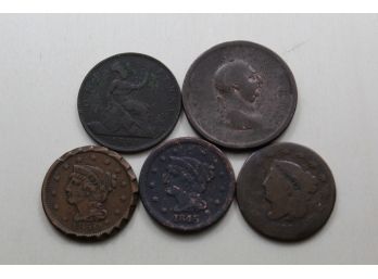 Old Coin Lot With Large Cents
