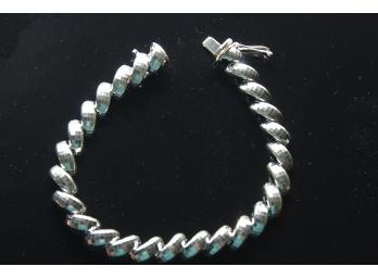 Sterling Silver Diamond Cut Macaroni Bracelet