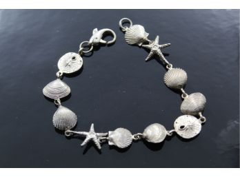 Sterling Silver Seashell Starfish Bracelet
