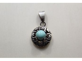 Vintage Rancho Alecre Sterling Silver Turquoise Pendant