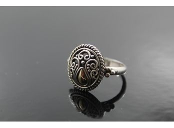 Sterling Silver 18k Ring Size 6