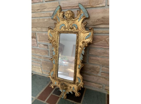 Vintage Ornate Gold Mirror With Faces