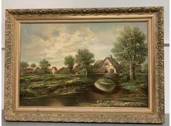 Large Vintage Oil On Canvas D. Woodville Signed Painting