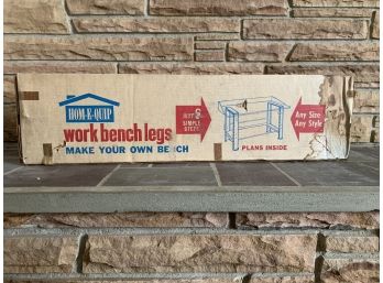 Vintage Home-E-Quip Heavy Duty Metal Work Bench Legs In Original Box