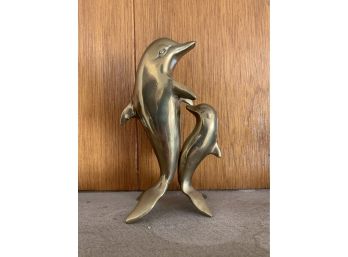 Pair Of Vintage IEM Brass Dolphins - Los Angeles California