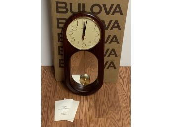 Vintage Bulova Quartz Pendulum Clock W/ Mirror - Model Reflections C-3191
