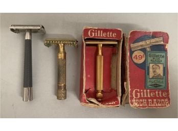 Vintage Gillette Razor LOT Of 3