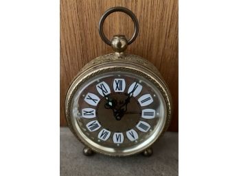 Vintage Mechanical Brass Alarm Clock Made In West Germany
