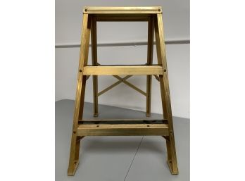 Mid Century Gold Colored Aluminum Step Ladder By Macklanburg & Duncan Co