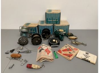 Vintage Fishing Reel & Lure LOT - Original PENN Boxes Included!