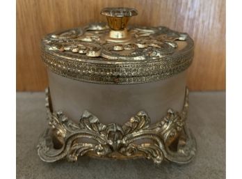 Gilded Gold Jewelry Box / Candy Dish / Trinket Box