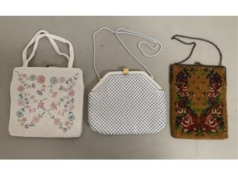 Lot Of Three Vintage Purses - Two Are Beaded