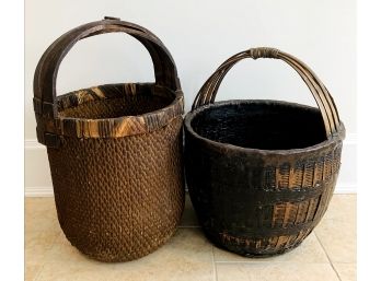Pair Of Woven Baskets