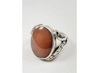 Vintage Sterling Silver  Ring  With Large Stone