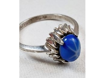 Star Blue Stone Sterling Silver Ring Vintage