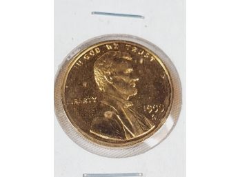 Gold Plated 1999-s  Proof Lincoln Cent
