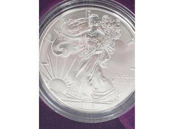 2018 1 Oz .999 Silver Eagle Dollar In Purple Mint  Case