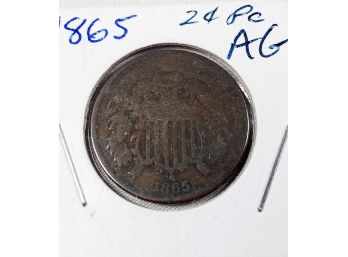 1865 2 Cent Piece     CIVIL WAR COIN