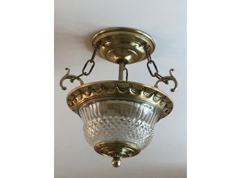 STIFFEL Antique Brass Luminair Hanging Ceiling  Mount Light (1 Of 2 Listed In This Auction)