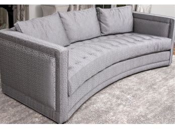 KRAVET HARMONY CURVED BUTTOM SOFA IN GREY ( 1of 2 In This Auction)