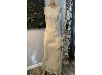 French Designer Pale Ice Blue Slip And Gown $7,500 Retail