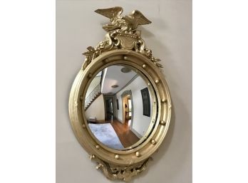 Antique Federal Style Convex Bulls-eye Eagle Mirror
