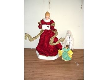 Lot Of 3 Christmas Figurals, One Is A 21 Inch Tree Topper