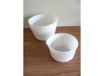 Two Ronson Milk Glass Bowls With Pour Spouts