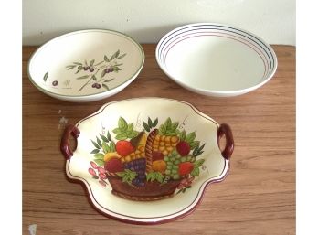 Lot Of 3 Ceramic Serving Bowls