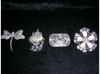 Lot Of Costume Jewelry Pins (3M): Butterfly, Flower, And More