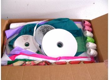 Box Of Ribbons And Tissue Paper