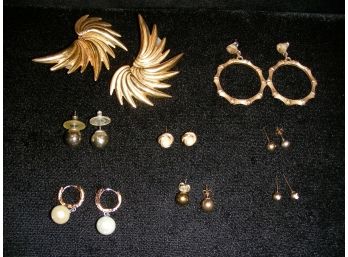Costume Jewelry (3F): 8 Pairs Of Earring For Pierced Ears