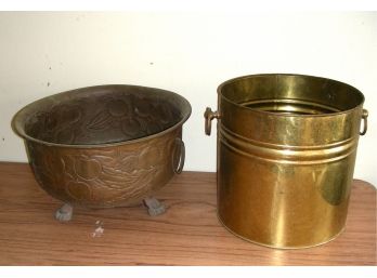 Two Large Metal Planters