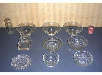 Kitchen Glass: Set Of 3 Bowls, 4 Mismatched Bowls, Shot Glass And More