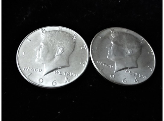 2 - 1964 P U.S Kennedy Silver Half Dollars