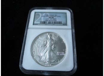 1988 U.S. Silver Eagle, MS 68 Slab NGC